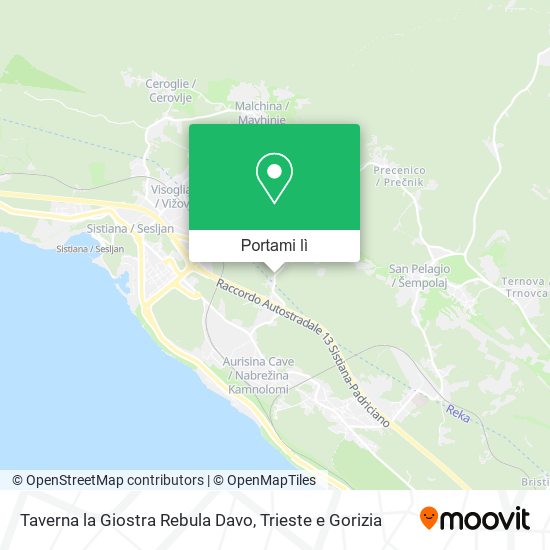 Mappa Taverna la Giostra Rebula Davo