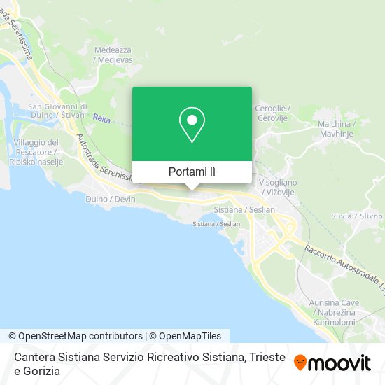 Mappa Cantera Sistiana Servizio Ricreativo Sistiana