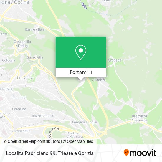 Mappa Località Padriciano 99