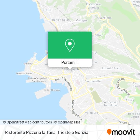 Mappa Ristorante Pizzeria la Tana