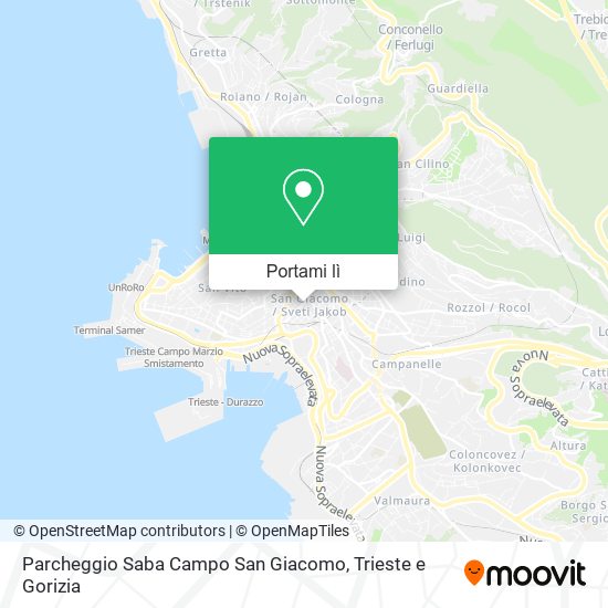 Mappa Parcheggio Saba Campo San Giacomo