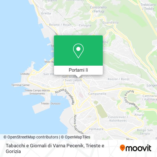 Mappa Tabacchi e Giornali di Varna Pecenik