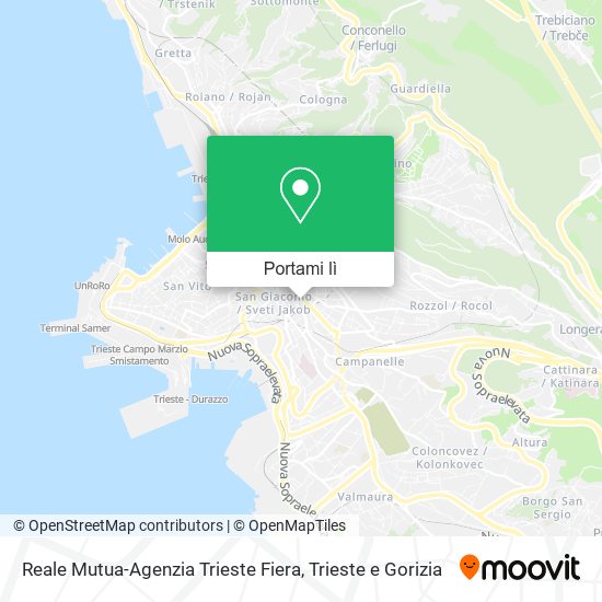 Mappa Reale Mutua-Agenzia Trieste Fiera