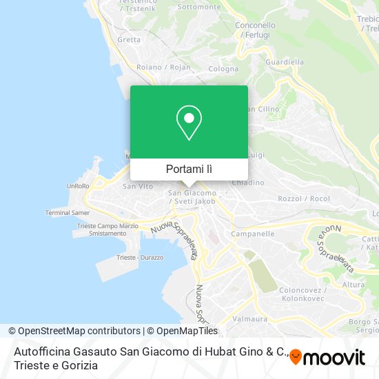 Mappa Autofficina Gasauto San Giacomo di Hubat Gino & C.