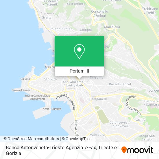 Mappa Banca Antonveneta-Trieste Agenzia 7-Fax