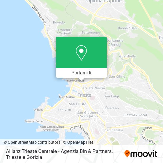 Mappa Allianz Trieste Centrale - Agenzia Bin & Partners