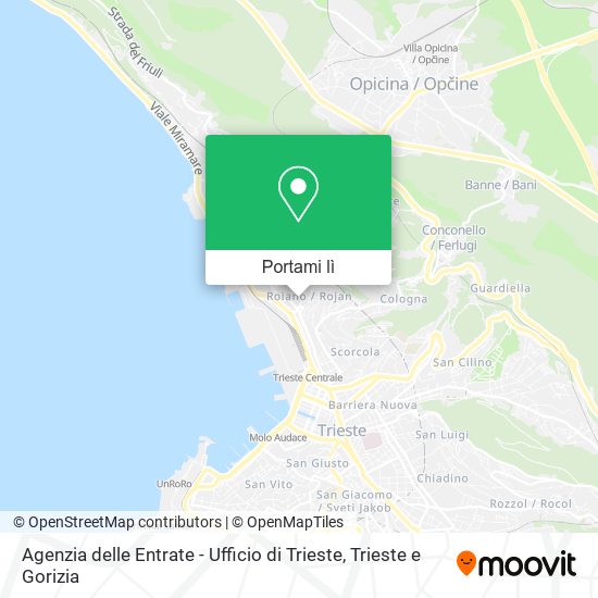 Mappa Agenzia delle Entrate - Ufficio di Trieste