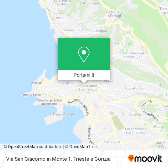 Mappa Via San Giacomo in Monte  1