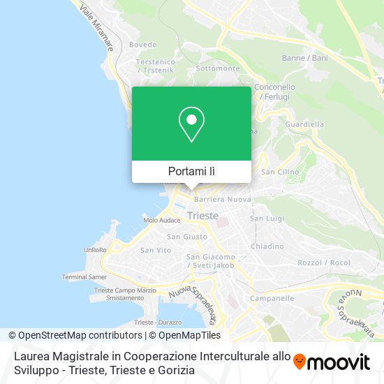 Mappa Laurea Magistrale in Cooperazione Interculturale allo Sviluppo - Trieste