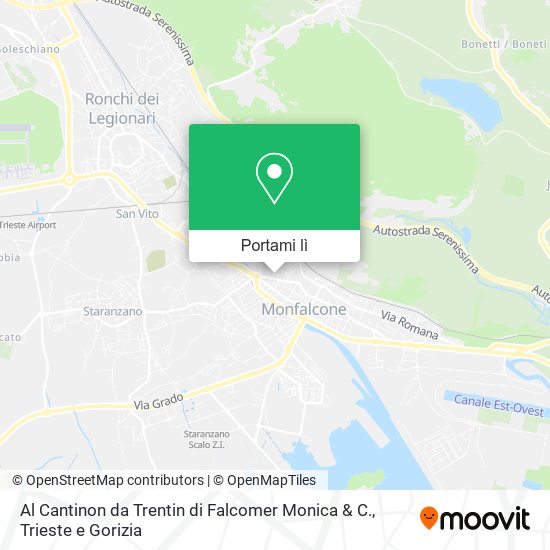 Mappa Al Cantinon da Trentin di Falcomer Monica & C.