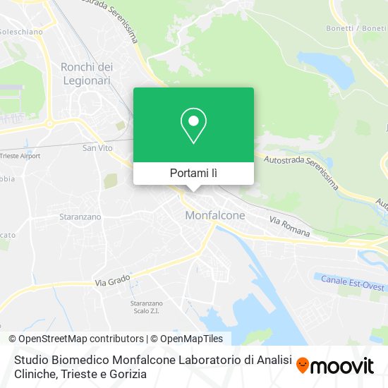 Mappa Studio Biomedico Monfalcone Laboratorio di Analisi Cliniche