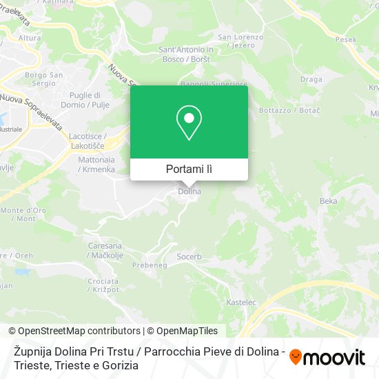 Mappa Župnija Dolina Pri Trstu / Parrocchia Pieve di Dolina - Trieste