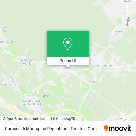 Mappa Comune di Monrupino Repentabor