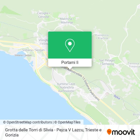 Mappa Grotta delle Torri di Slivia - Pejca V Lazcu