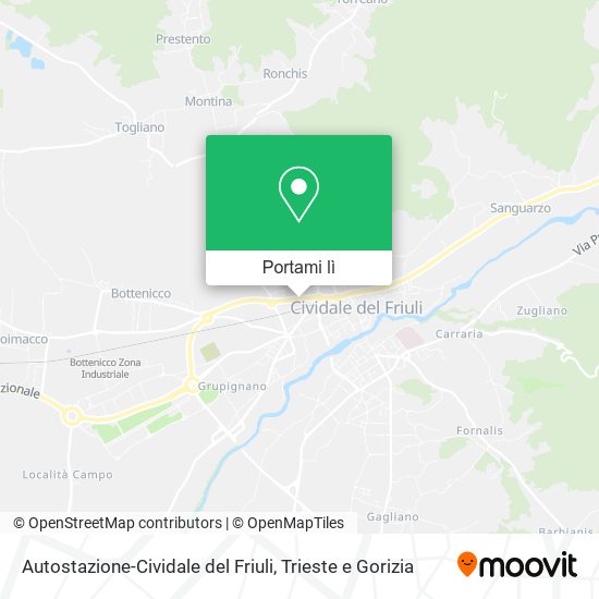 Mappa Autostazione-Cividale del Friuli