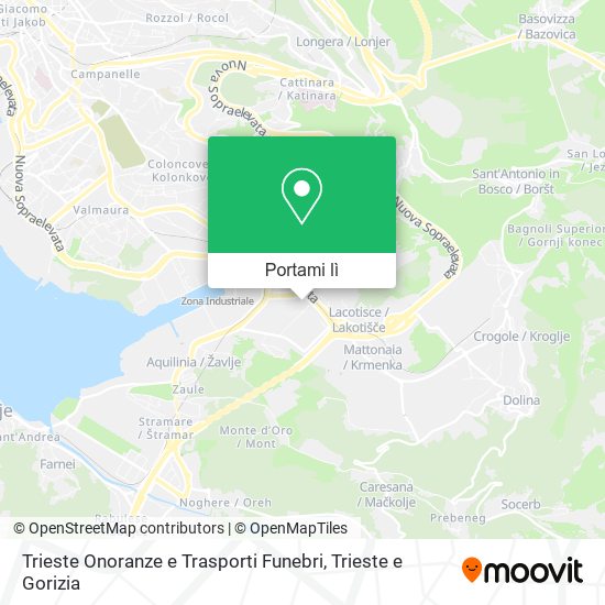 Mappa Trieste Onoranze e Trasporti Funebri