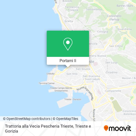 Mappa Trattoria alla Vecia Pescheria Trieste