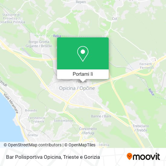 Mappa Bar Polisportiva Opicina