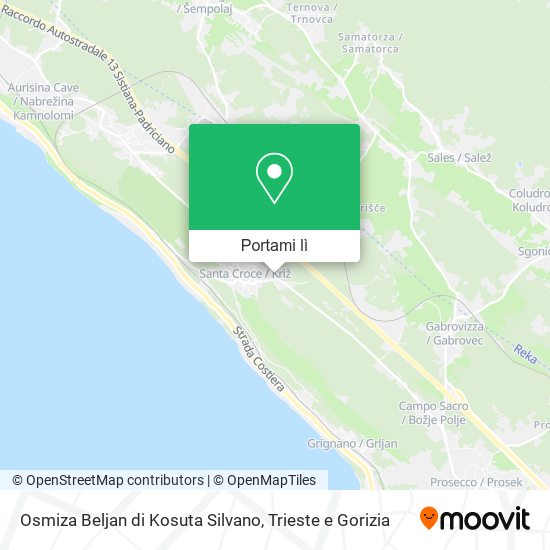 Mappa Osmiza Beljan di Kosuta Silvano