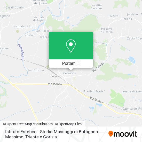 Mappa Istituto Estetico - Studio Massaggi di Buttignon Massimo