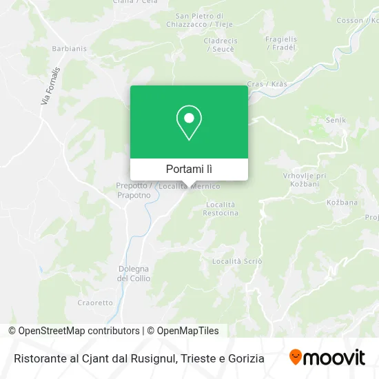 Mappa Ristorante al Cjant dal Rusignul