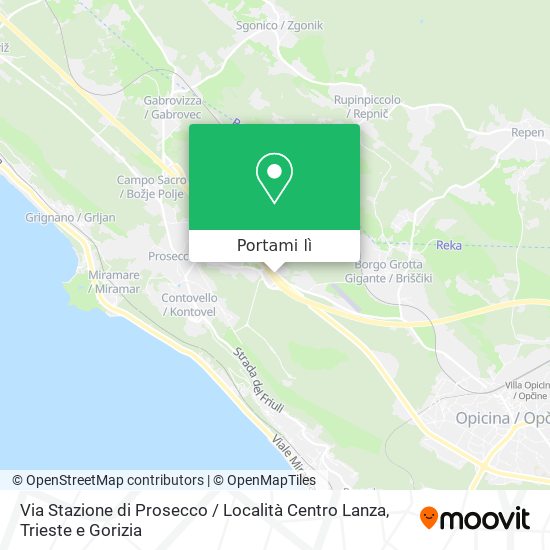 Mappa Via Stazione di Prosecco / Località Centro Lanza