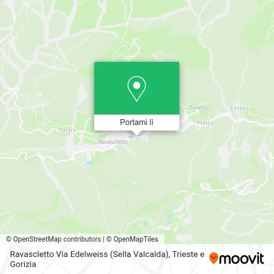 Mappa Ravascletto Via Edelweiss (Sella Valcalda)