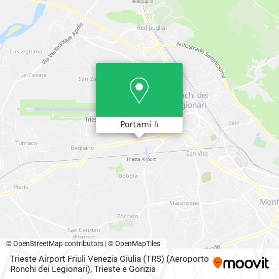 Mappa Trieste Airport Friuli Venezia Giulia (TRS) (Aeroporto Ronchi dei Legionari)