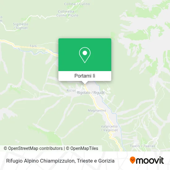 Mappa Rifugio Alpino Chiampizzulon
