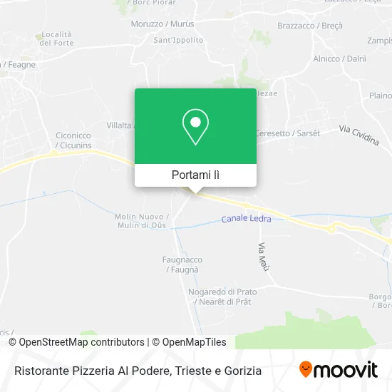 Mappa Ristorante Pizzeria Al Podere