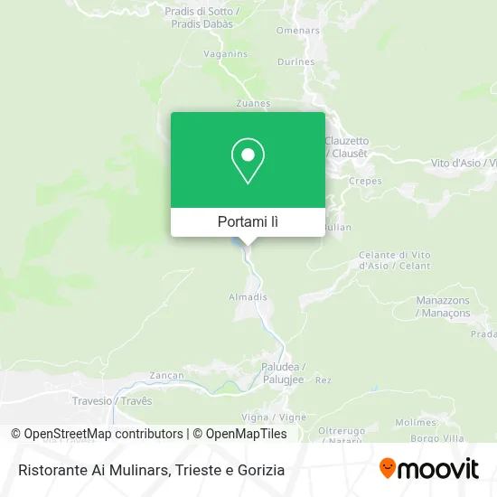 Mappa Ristorante Ai Mulinars