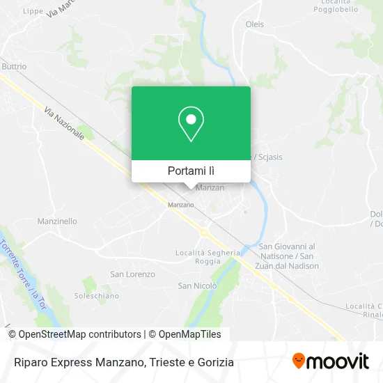 Mappa Riparo Express Manzano