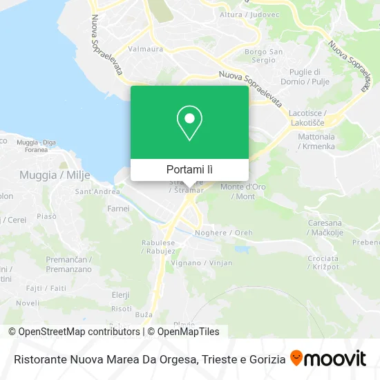Mappa Ristorante Nuova Marea Da Orgesa