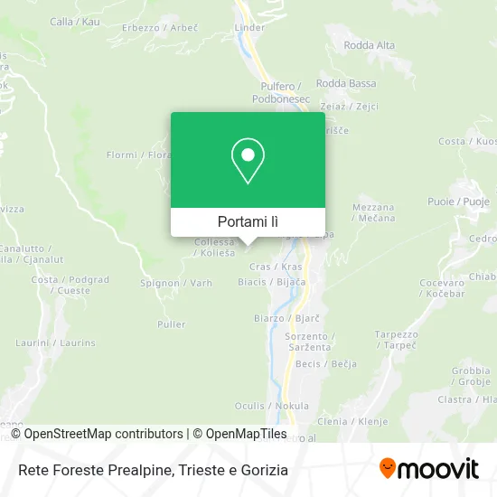 Mappa Rete Foreste Prealpine