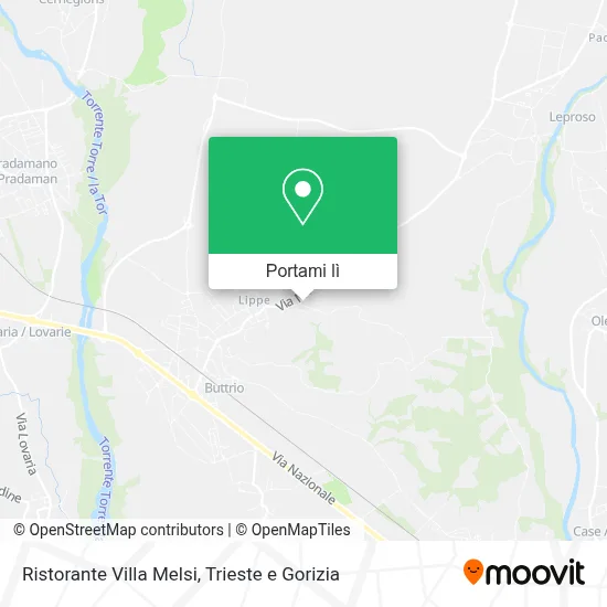 Mappa Ristorante Villa Melsi