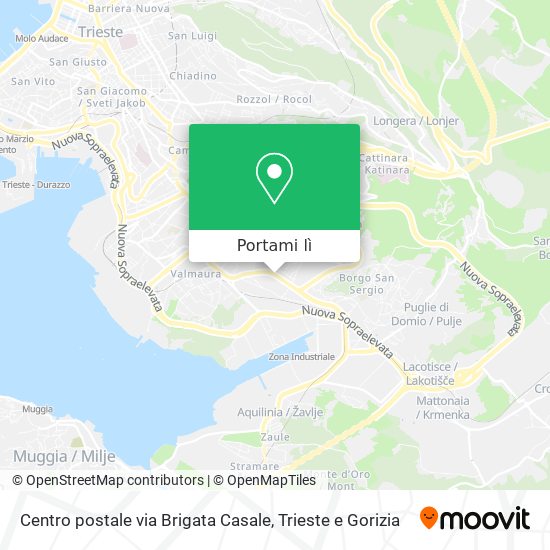 Mappa Centro postale via Brigata Casale