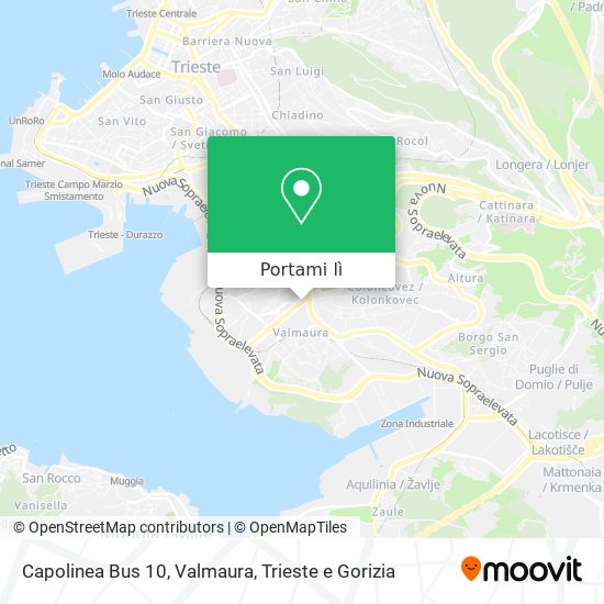 Mappa Capolinea Bus 10, Valmaura