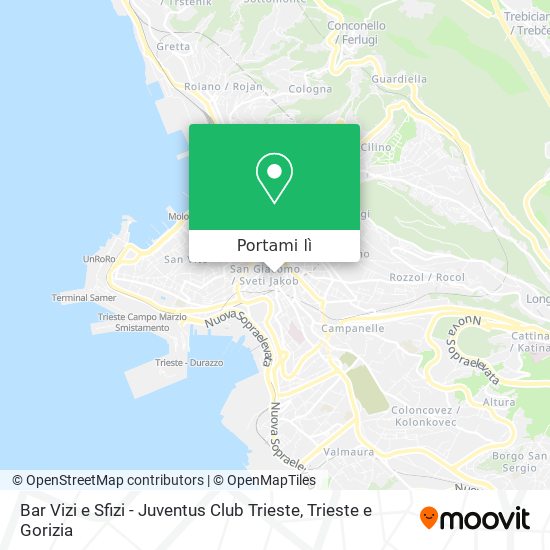 Mappa Bar Vizi e Sfizi - Juventus Club Trieste