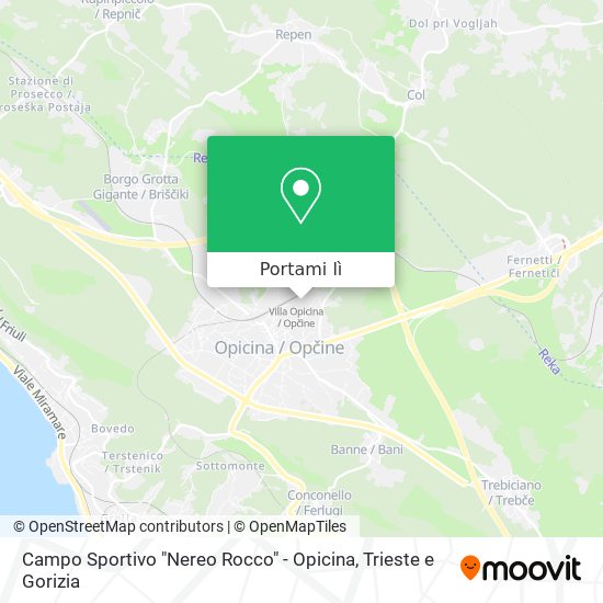Mappa Campo Sportivo "Nereo Rocco" - Opicina