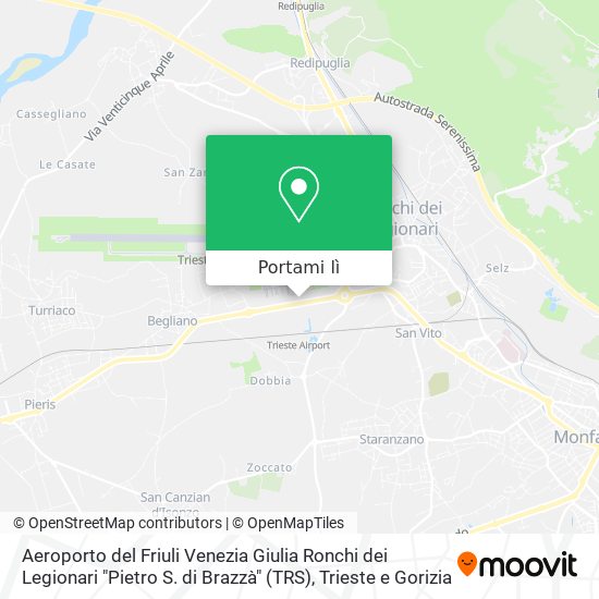 Mappa Aeroporto del Friuli Venezia Giulia Ronchi dei Legionari "Pietro S. di Brazzà" (TRS)