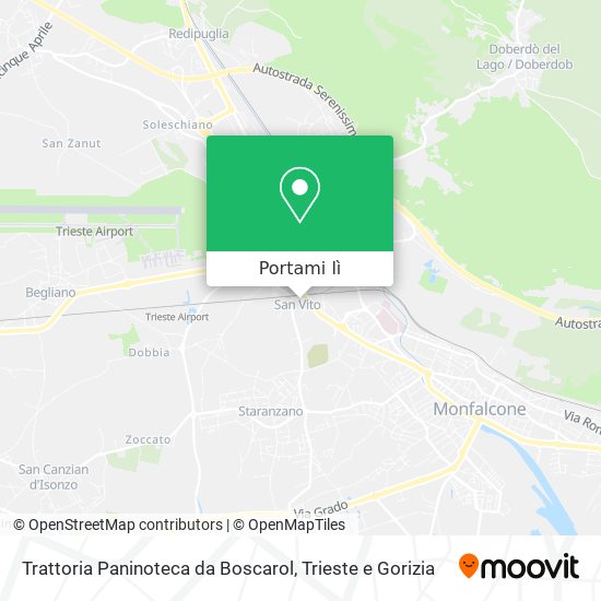 Mappa Trattoria Paninoteca da Boscarol