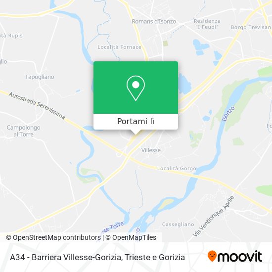 Mappa A34 - Barriera Villesse-Gorizia