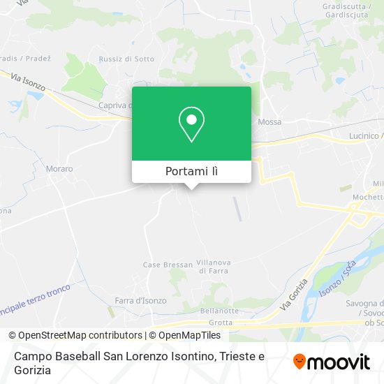 Mappa Campo Baseball San Lorenzo Isontino