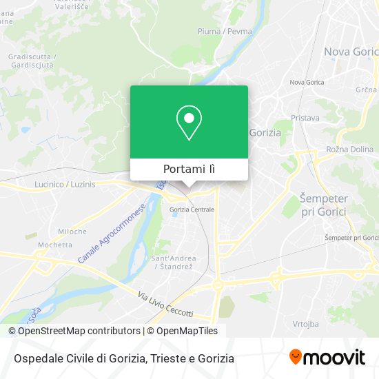 Mappa Ospedale Civile di Gorizia