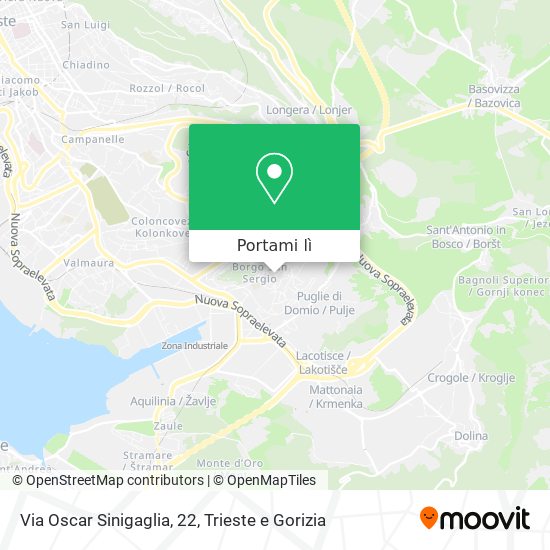Mappa Via Oscar Sinigaglia, 22