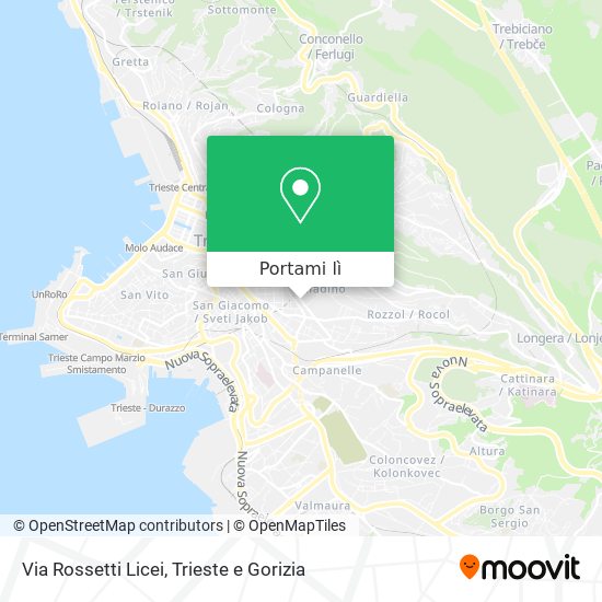 Mappa Via Rossetti Licei
