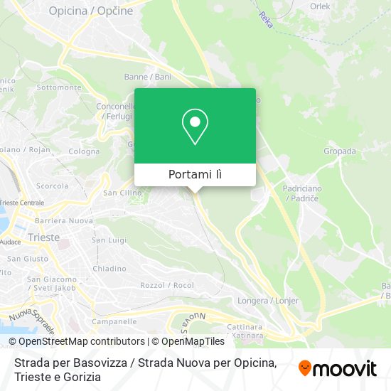 Mappa Strada per Basovizza / Strada Nuova per Opicina