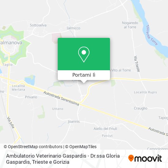 Mappa Ambulatorio Veterinario Gaspardis - Dr.ssa Gloria Gaspardis