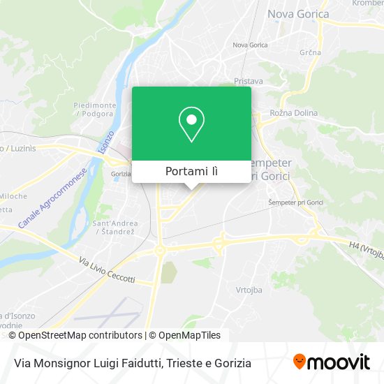 Mappa Via Monsignor Luigi Faidutti