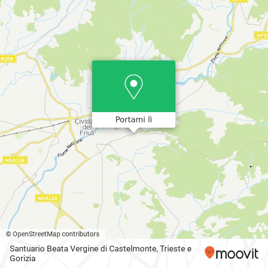 Mappa Santuario Beata Vergine di Castelmonte